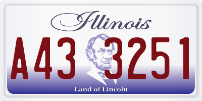 IL license plate A433251