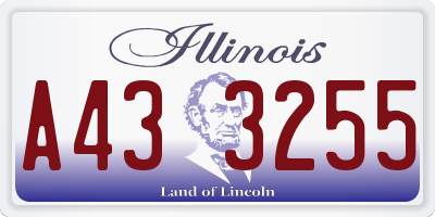 IL license plate A433255