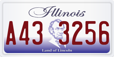 IL license plate A433256