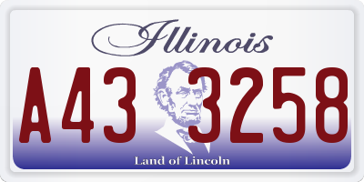 IL license plate A433258
