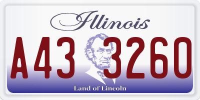 IL license plate A433260