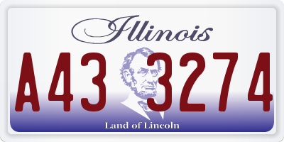 IL license plate A433274