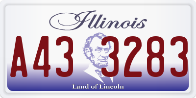 IL license plate A433283