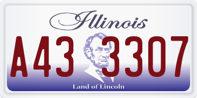 IL license plate A433307