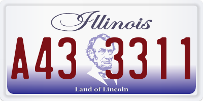 IL license plate A433311