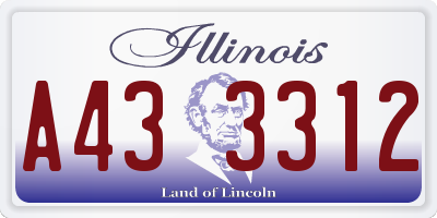 IL license plate A433312