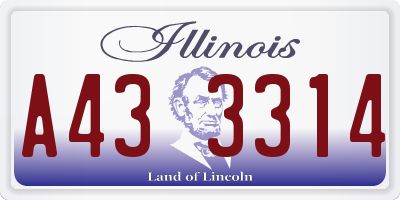 IL license plate A433314