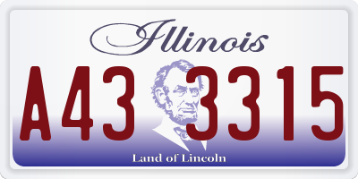 IL license plate A433315
