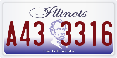 IL license plate A433316