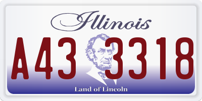 IL license plate A433318