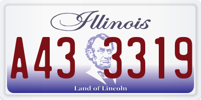 IL license plate A433319