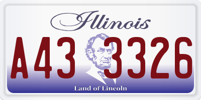 IL license plate A433326