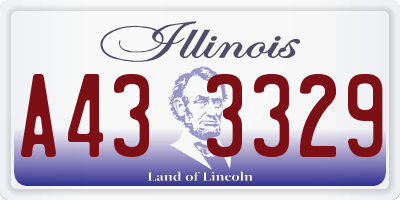 IL license plate A433329