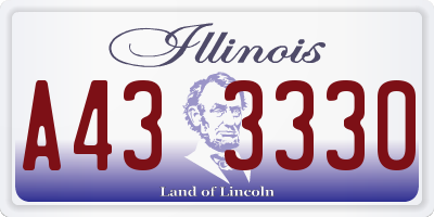 IL license plate A433330