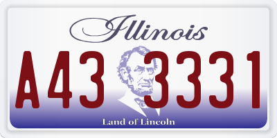 IL license plate A433331