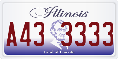 IL license plate A433333