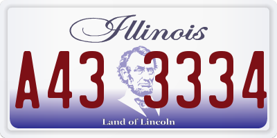 IL license plate A433334