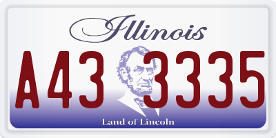 IL license plate A433335