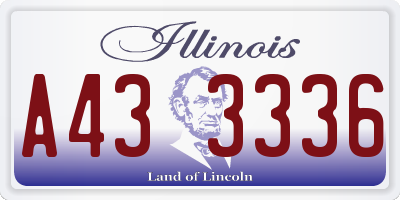IL license plate A433336