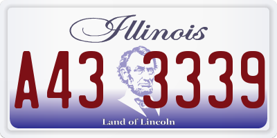 IL license plate A433339