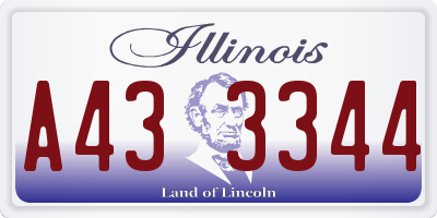 IL license plate A433344