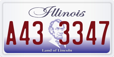 IL license plate A433347