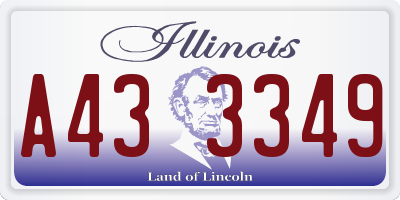 IL license plate A433349
