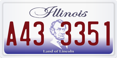 IL license plate A433351
