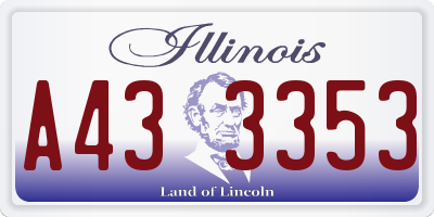 IL license plate A433353