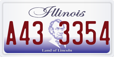 IL license plate A433354