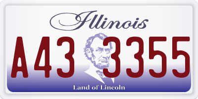 IL license plate A433355