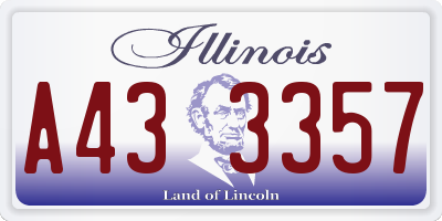 IL license plate A433357