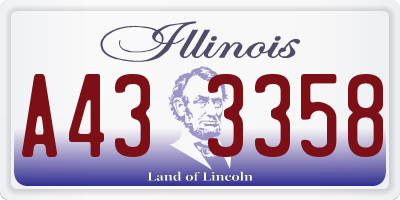 IL license plate A433358