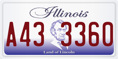 IL license plate A433360