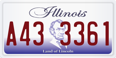 IL license plate A433361
