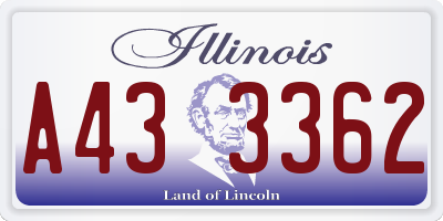 IL license plate A433362