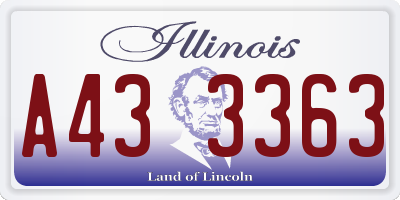 IL license plate A433363