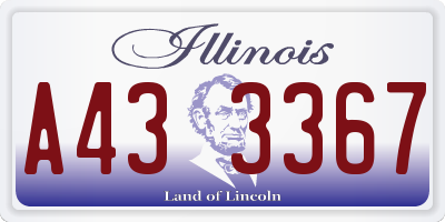 IL license plate A433367