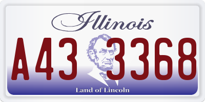 IL license plate A433368