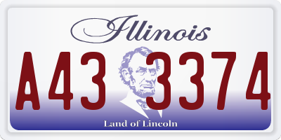 IL license plate A433374