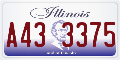 IL license plate A433375