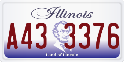 IL license plate A433376