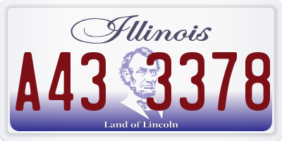 IL license plate A433378