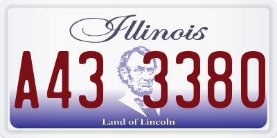 IL license plate A433380