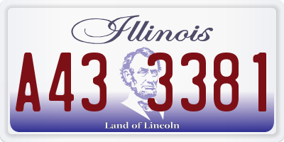 IL license plate A433381