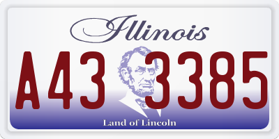 IL license plate A433385