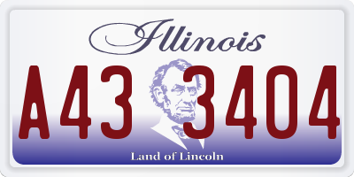 IL license plate A433404