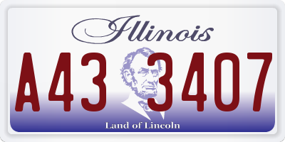 IL license plate A433407