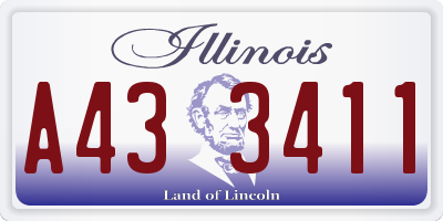 IL license plate A433411