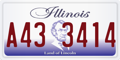 IL license plate A433414